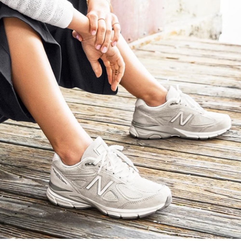New Balance Women's Light Gray Lace-Up Sneakers